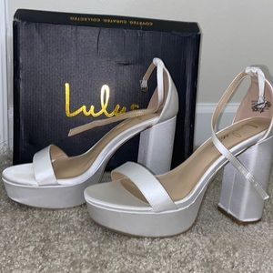 Ivory Satin Platform Heels Bridal